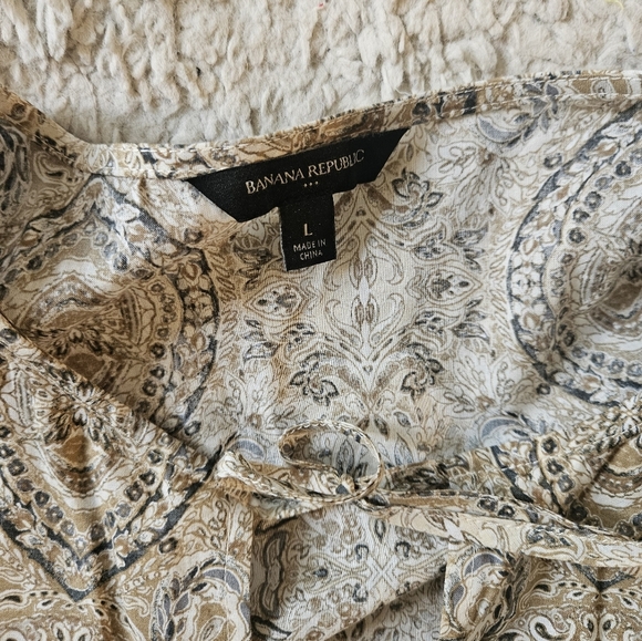 Banana Republic Flowy Floral 100% Cotton Blouse Large - Picture 5 of 7